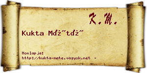 Kukta Máté névjegykártya