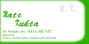 mate kukta business card